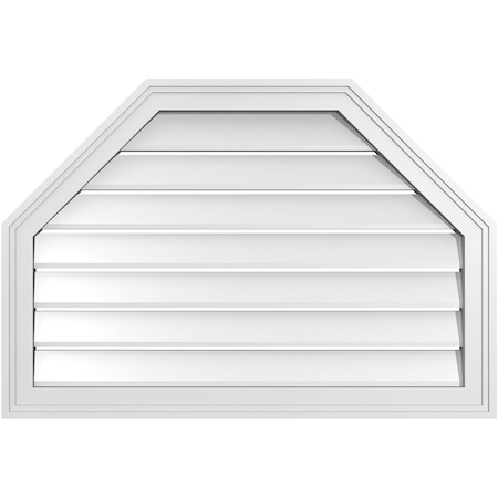 Octagonal Top Surface Mount PVC Gable Vent W/ 2W X 1-1/2P Brickmould Frame, 32W X 22H